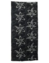 A Length of Katazome Dyed Cotton: Exaggerated, Stylized Flowers