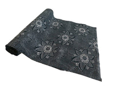 A Very Long Piece of Katazome Dyed Cotton: Rare Clematis Pattern