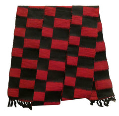 A Checkerboard Rustic Obi: Thick Yarn Weft