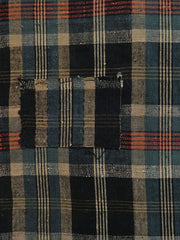 A Length of Pieced Plaid Cotton: Sharp Red Details