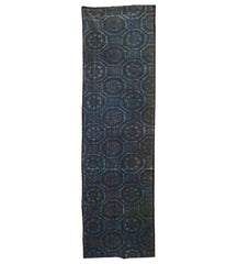 A Length of Indigo Dyed Stenciled Cotton: Iron Oxide Derived Pigment Dye