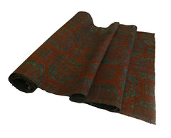 A Long Length of Stenciled Cotton: Overdyed Hand Spun Cotton