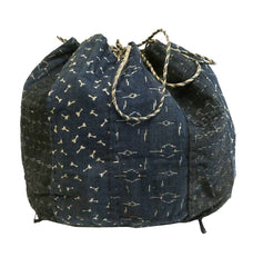 An Indigo Dyed Cotton Komebukuro: Presentation Rice Bag