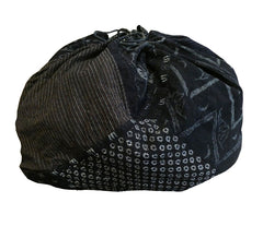 A Massive Piece Constructed Drawstring Bag: Bats in Kasuri