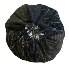 A Massive Piece Constructed Drawstring Bag: Bats in Kasuri