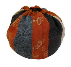 A Small Drawstring Bag of Pieced Silks: Nineteenth Century