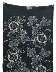 A Length of Katazome Dyed Cotton: Plum Blossoms as Roundels