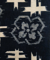 A Length of Rustic, Large Scale Katazome: Deep Indigo Tones