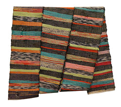 A Multi-Colored Sakiori Obi: Rustic Rag Woven Kimono Sash