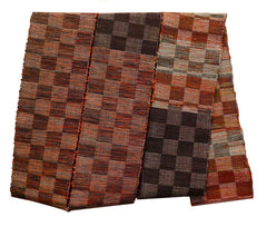 A Sakiori Obi: Ragwoven Checked Pattern with Changing Tones