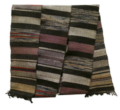 A Sakiori Obi: Rag Woven Kimono Sash in Muted Mottled Tones