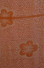 A Length of Itajime Dyed Flyaway Weight Silk: Plum Blossoms and Faux Shibori