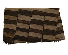 A Sakiori Obi in Brown Tones: Rag Woven Kimono Sash