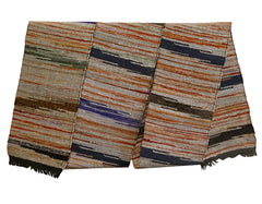 A Short Sakiori Obi: Rag Woven Kimono Sash with Tapestry Style Passages