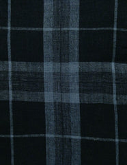 A Length of Woven Plaid Cotton: Deep, Luminous Blues