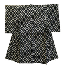 A Girl's Cotton Kasuri Kimono: Complex Lattice Design