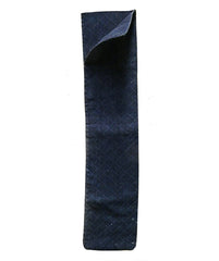 A Narrow Sashiko Stitched Bag: Blue on Blue Lattice