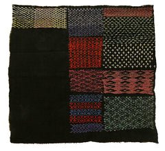 A Stitching Sampler: Black Cotton and Multi-colored Thread