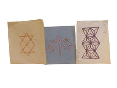A Set of Three Semamori Cards: Stitched Amulets