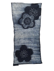 A Length of Shibori Dyed Cotton: Plum Blossoms and Mokume