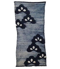 A Length of Shibori Dyed Cotton: Stylized Pine Trees