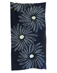 A Length of Shibori Dyed Cotton: Large Exuberant Chrysanthemums