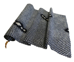 A Long Piece of Indigo Dyed Cotton Shibori: Yukata Cloth