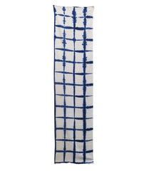 A Length of Itajime Dyed Cotton: Loose Grid