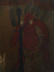 A Weathered Ko Ema: Hand Painted Shinto Votive