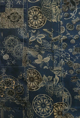 A Length of Nineteenth Century Silk Patchwork: Katazome Sampler