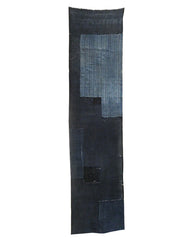 A Length of Patched Indigo Dyed Cotton: Very Fine Stitching