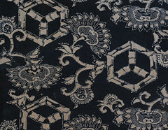A Length of Large Scale Katazome Cotton: Indian Inspired Flowers and Hexagons