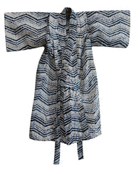 A Child's Shibori Kimono: Indigo Dyed Cotton