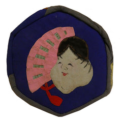 A Crepe Silk Drawstring Bag: Smiling Otafuku