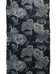A Length of Boldly Designed Katazome Cotton: Roundels and Chrysanthemums
