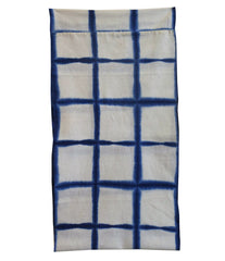 An Indigo Dyed Itajime Dyed Diaper: Grid