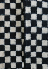 Two Narrow Lengths of Kasuri Dyed Cotton: Checkerboard