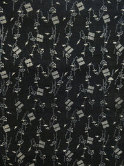 A Length of Small Scale Patterned Katazome Cotton: Willow and Pine