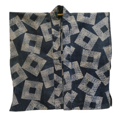 A Katazome Dyed Cotton Han Juban: Playful Pattern of Auspicious Masu