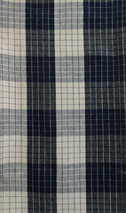 A Length of Blocky Plaid Cotton: Indigo Dyed Graph