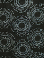 A Length of Stenciled Hand Spun Cotton: Stylized Chrysanthemums