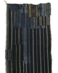 A Length of Striped Cotton Cloth: Very Attractive Dense Area of Patching