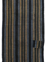 A Length of Beautifully Colored Striped Cotton: Patched