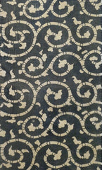 A Generous Length of Faded Katazome Dyed Cotton: Notched Karakusa