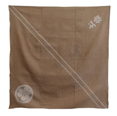 A Pale Toned Resist Dyed Furoshiki: Hand Spun Cotton Yarns