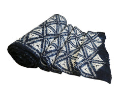 A Full Bolt of Indigo Dyed Shibori: Geometric Pattern