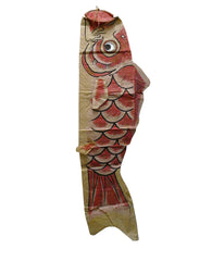 A Large Hand Painted Paper Koi Nobori: Meiji Era