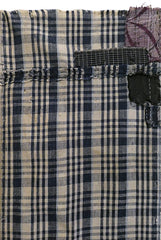 A Patched and Pieced Length of Plaid Cotton: Beautiful Hand Spun Yarns