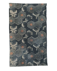 A Length of Beautifully Graphic and Faded Katazome Cotton: Faux Shibori Details