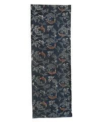 A Length of Katazome Dyed Cotton: Cranes and Cherry Blossoms